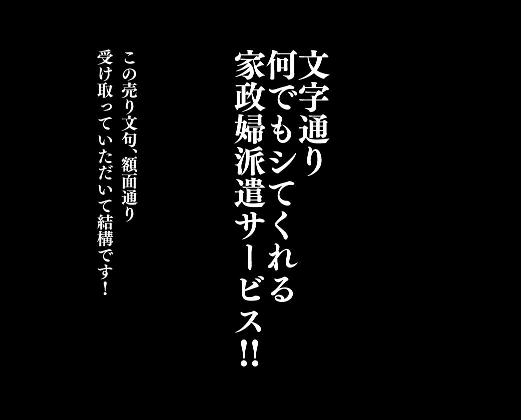 文字通り！何でもシてくれるお手伝いさん。