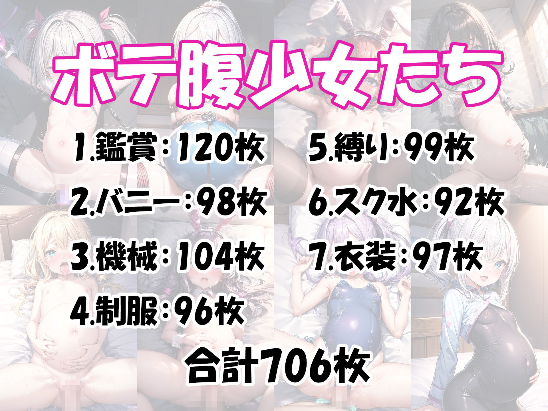 ボテロリ3〜ボテ腹×妊娠ロリ少女たちとのエッチなボディ鑑賞会【7作品合計706枚の総集編】