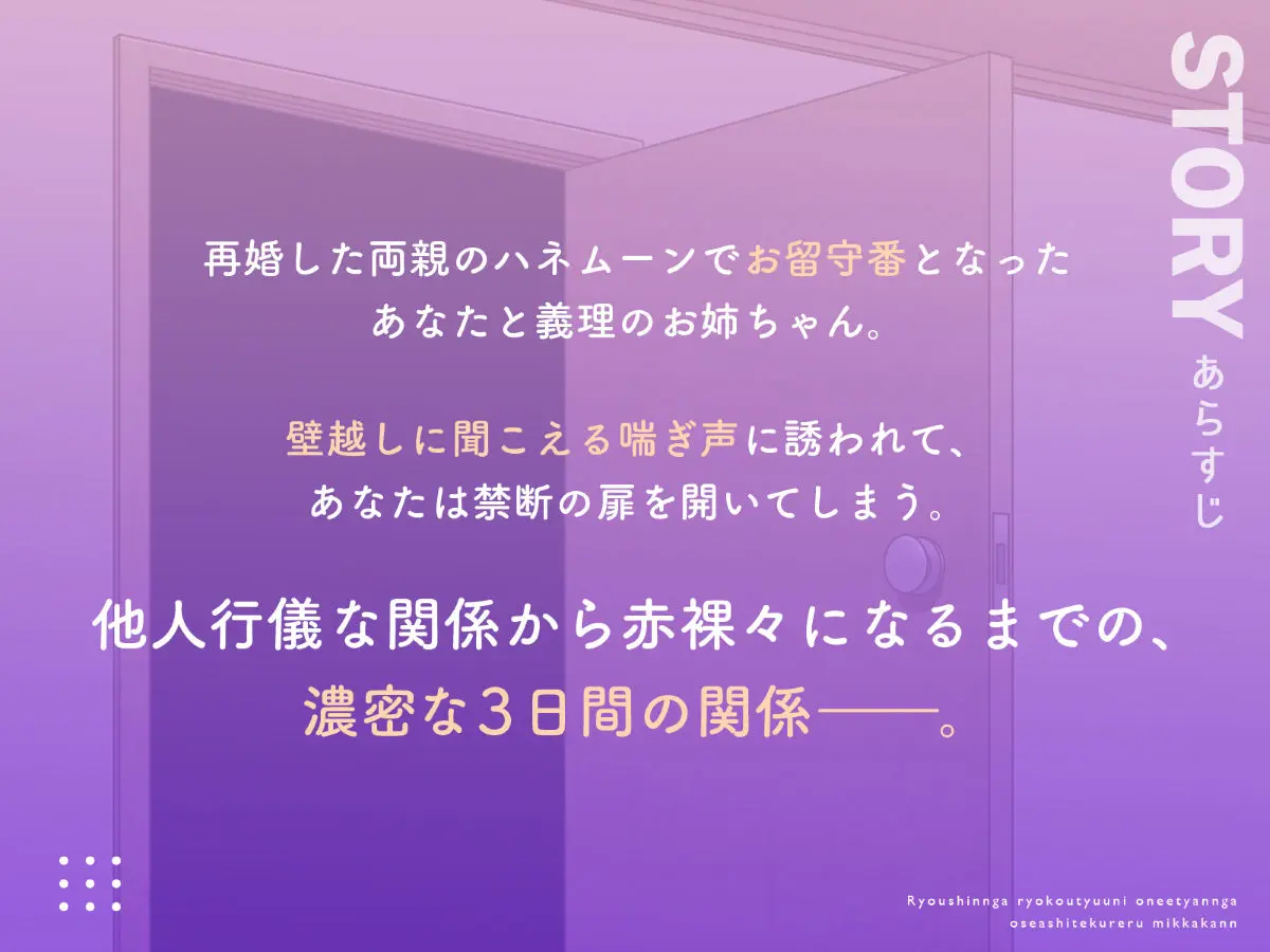 【バイノーラル】両親が旅行中にお姉ちゃんがお世話してくれる3日間