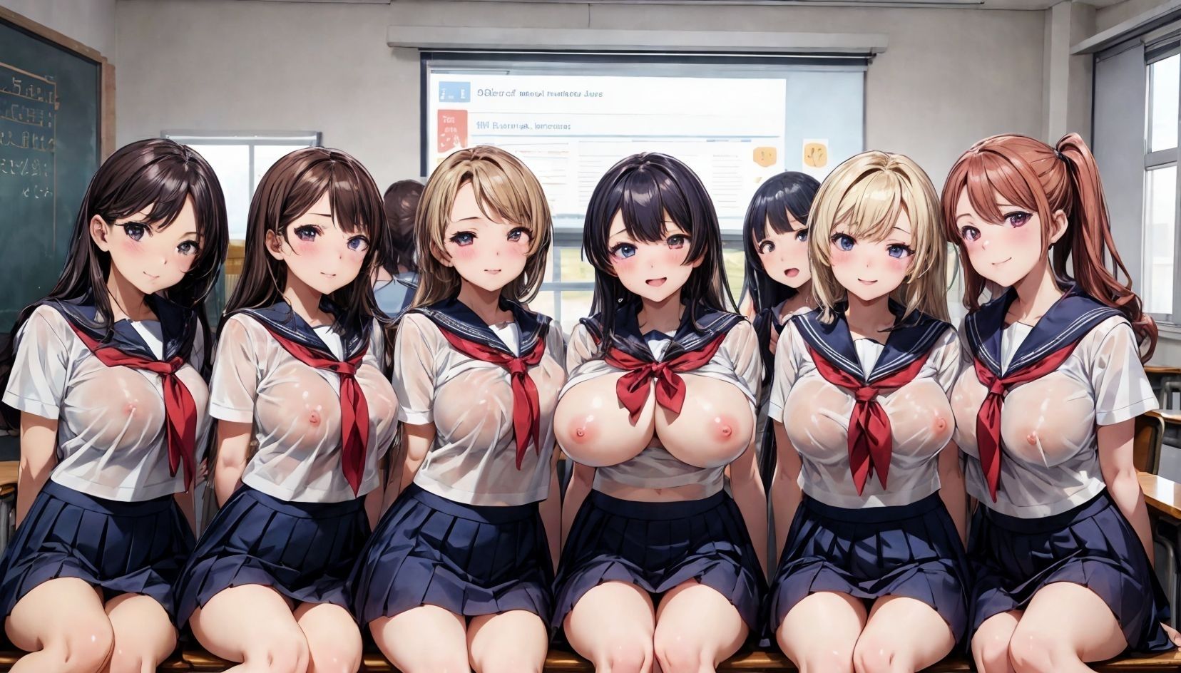 乳出しハーレム学園