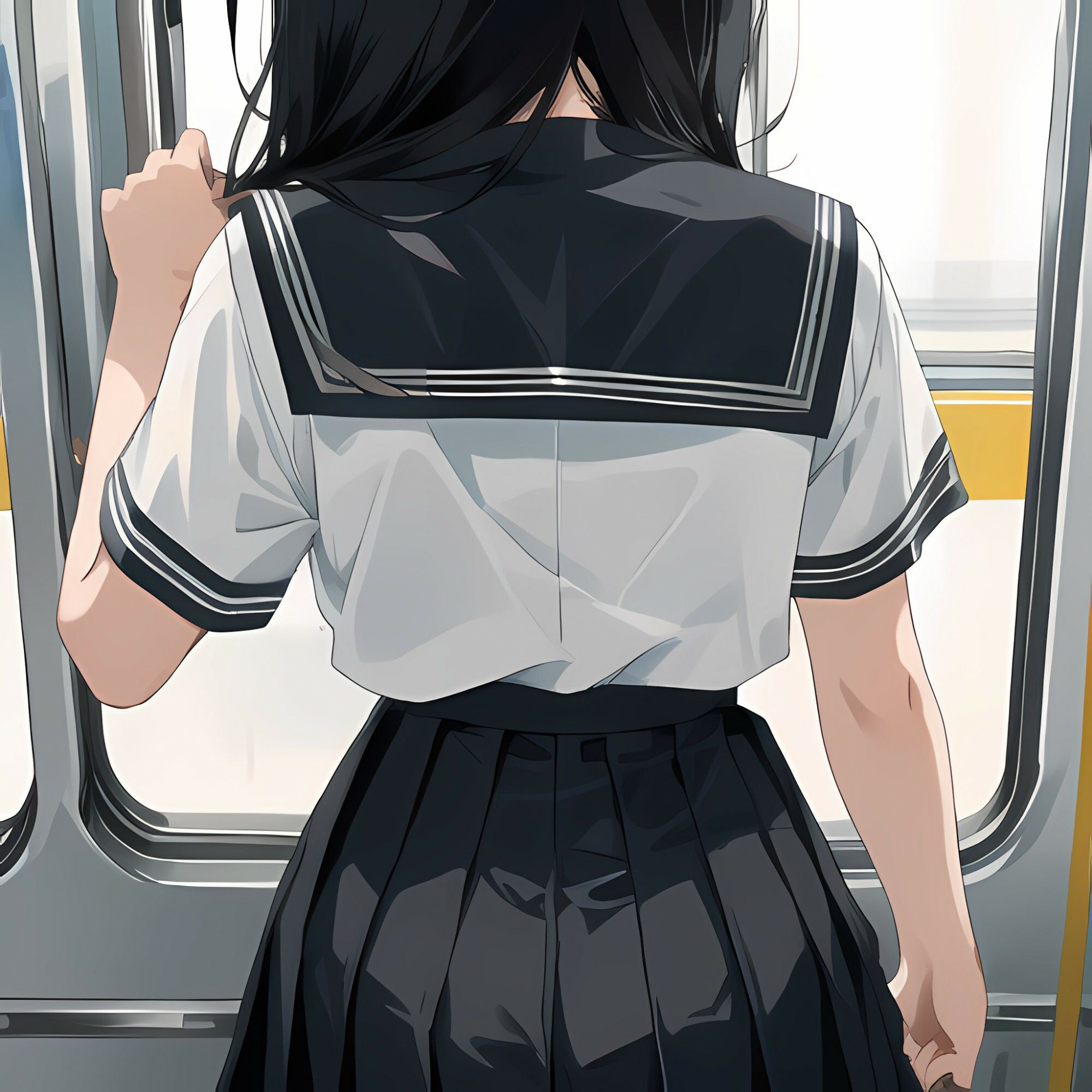 制服女子×ぶっかけ（電車編）