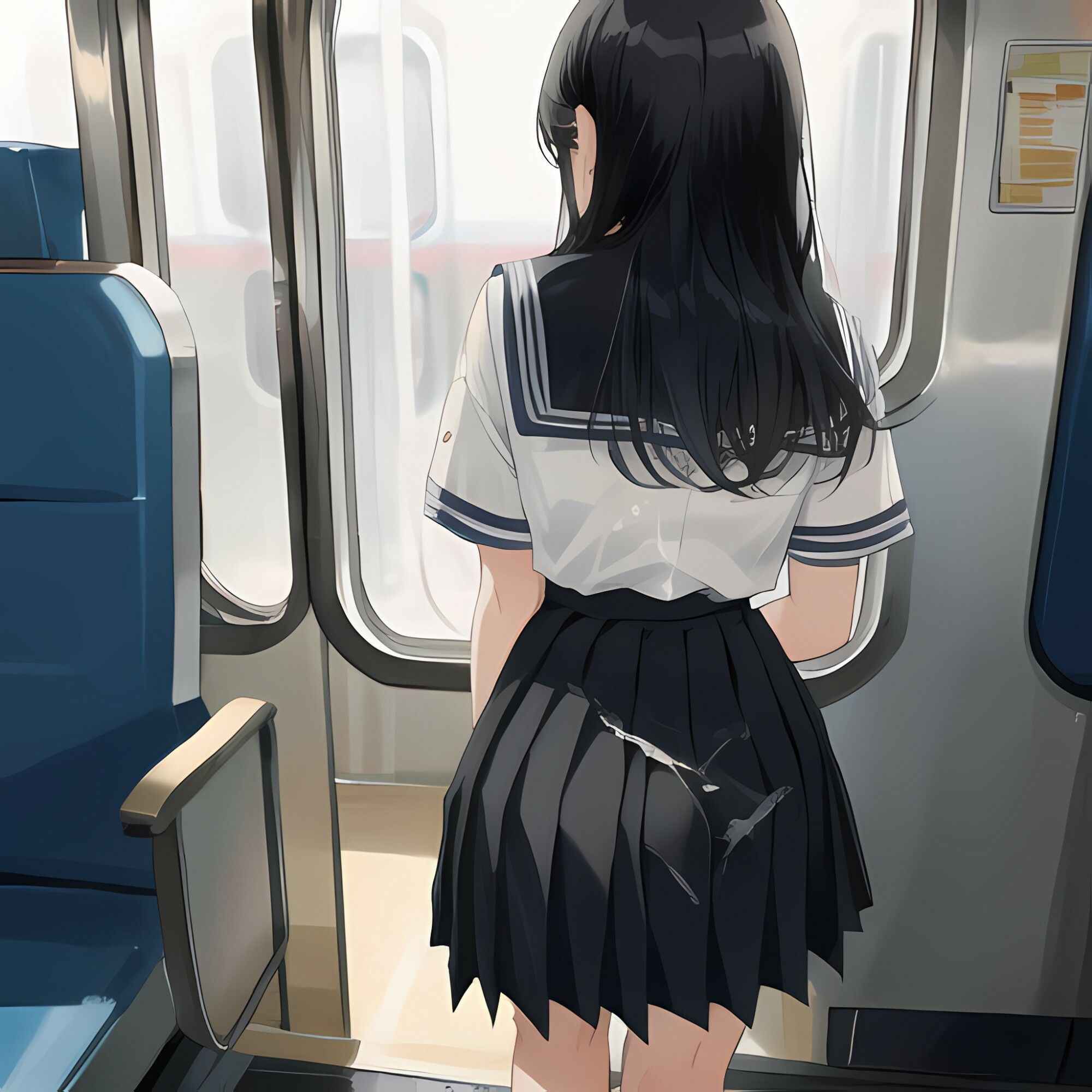 制服女子×ぶっかけ（電車編）