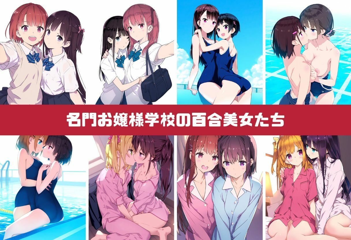 お嬢様学校の女子寮は百合美女だらけ 甘々生活の仲良しレズプレイ（自撮り・スクール水着・パジャマ・お風呂・浮気）イラスト500枚