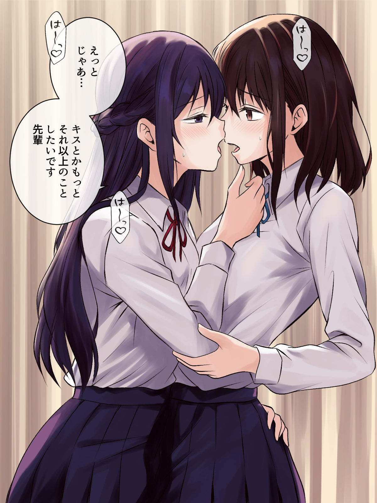 憧れの先輩と保健室で百合エッチ