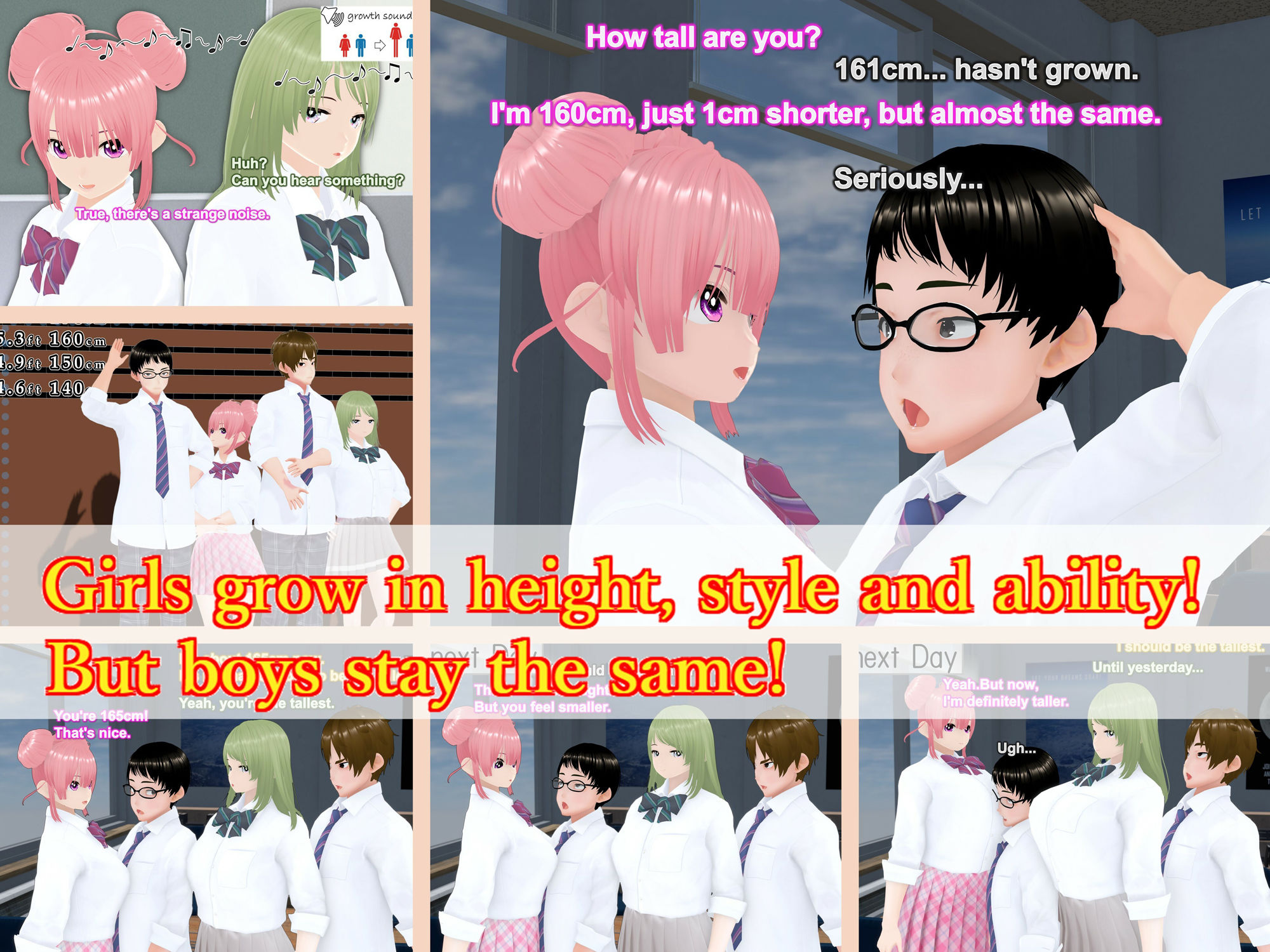 Outgrowing only girls， Overtake boys， Growth sound. Classmate Arc