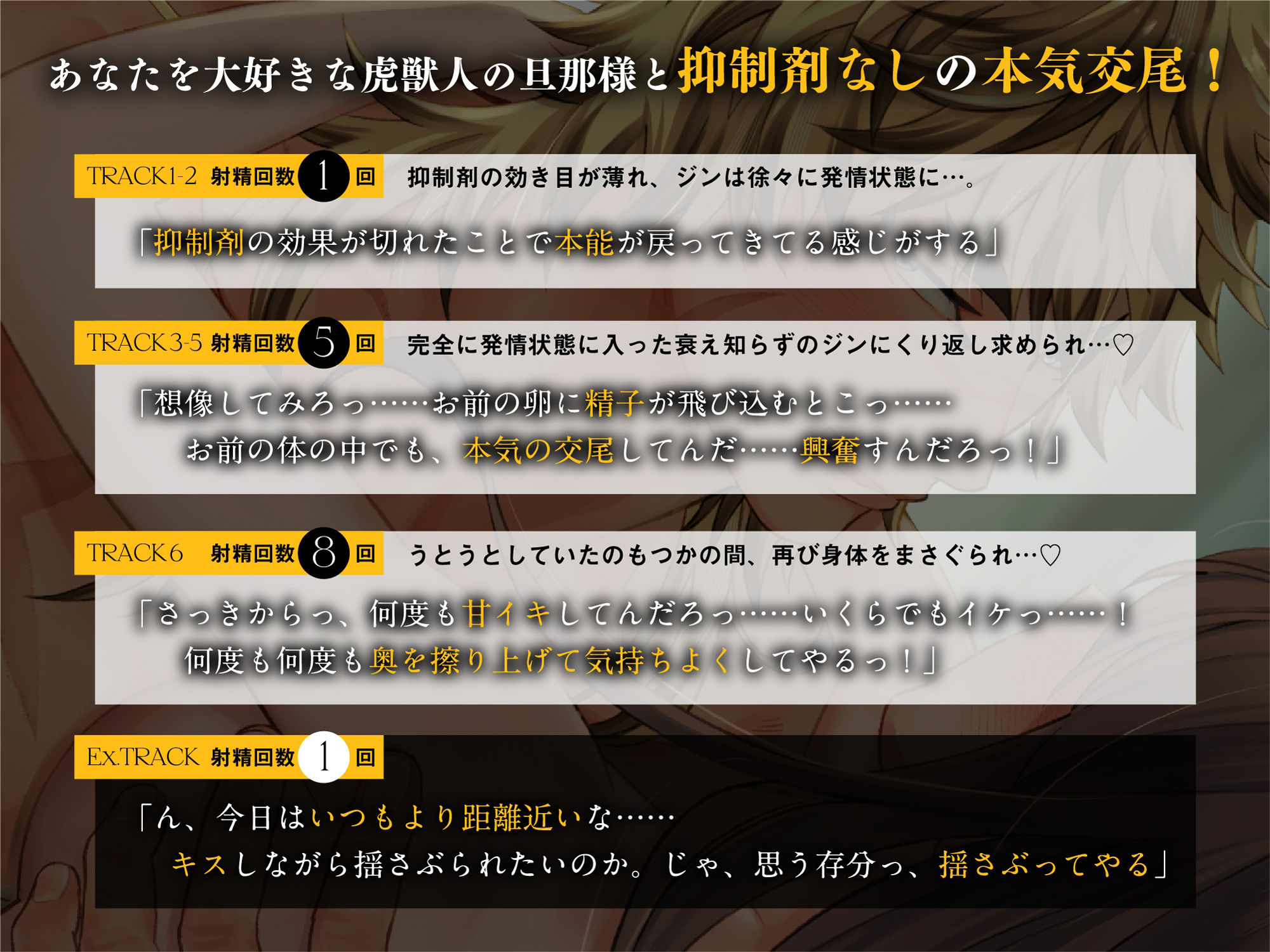 虎旦那様の繁殖本能。〜大型ケモノに抱き尽くされる獣欲解放種付け交尾【発情×絶倫×孕ませセックス】